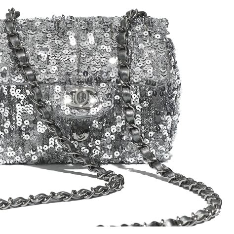 chanel bag 18501460|Small flap bag, Sequins & silver.